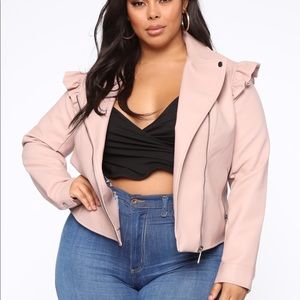 PINK LEATHER JACKET (FASHION NOVA)